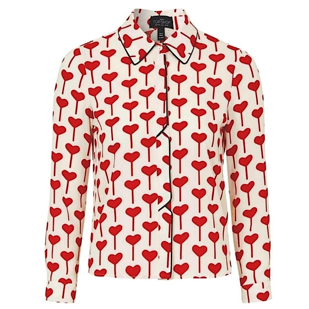 Topshop Heart-Shaped Lollipop Blouse